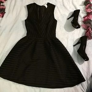 Black fit and flare dress